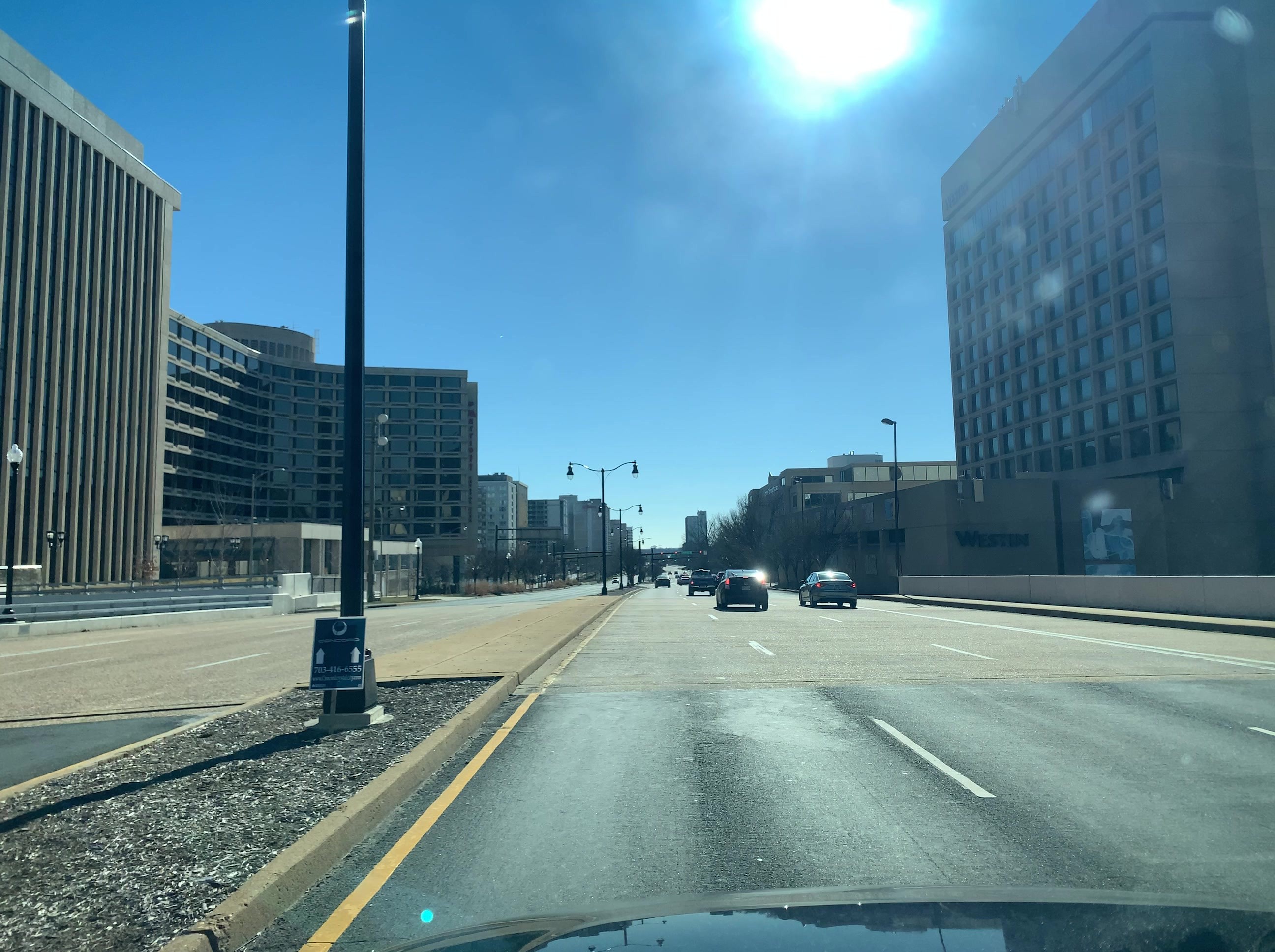 Street-level photograph of the current Amazon HQ2 PenPlace and The Helix project site in Arlington.