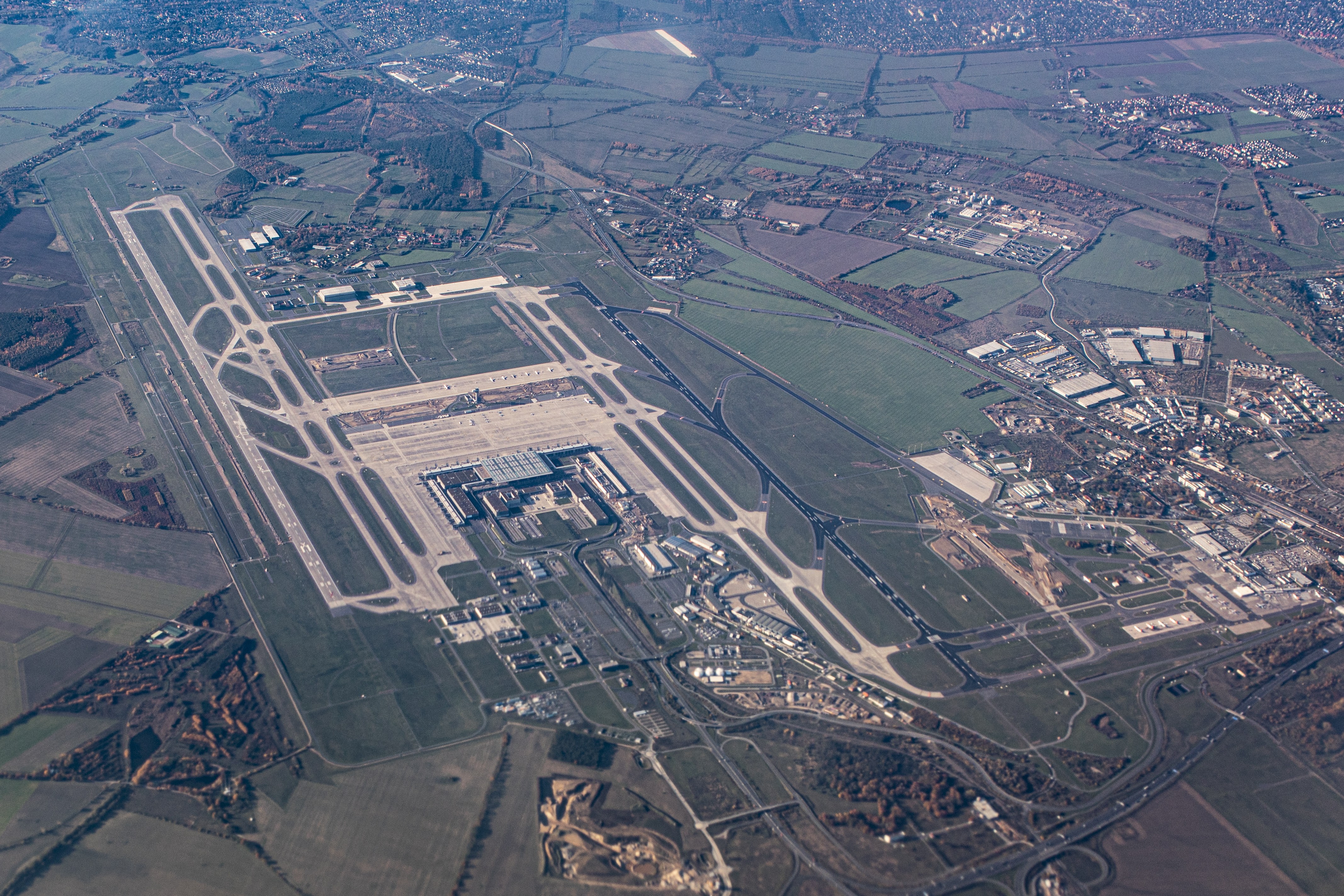 Current photograph of Berlin Brandenburg Airport (BER) in Schoenefeld.