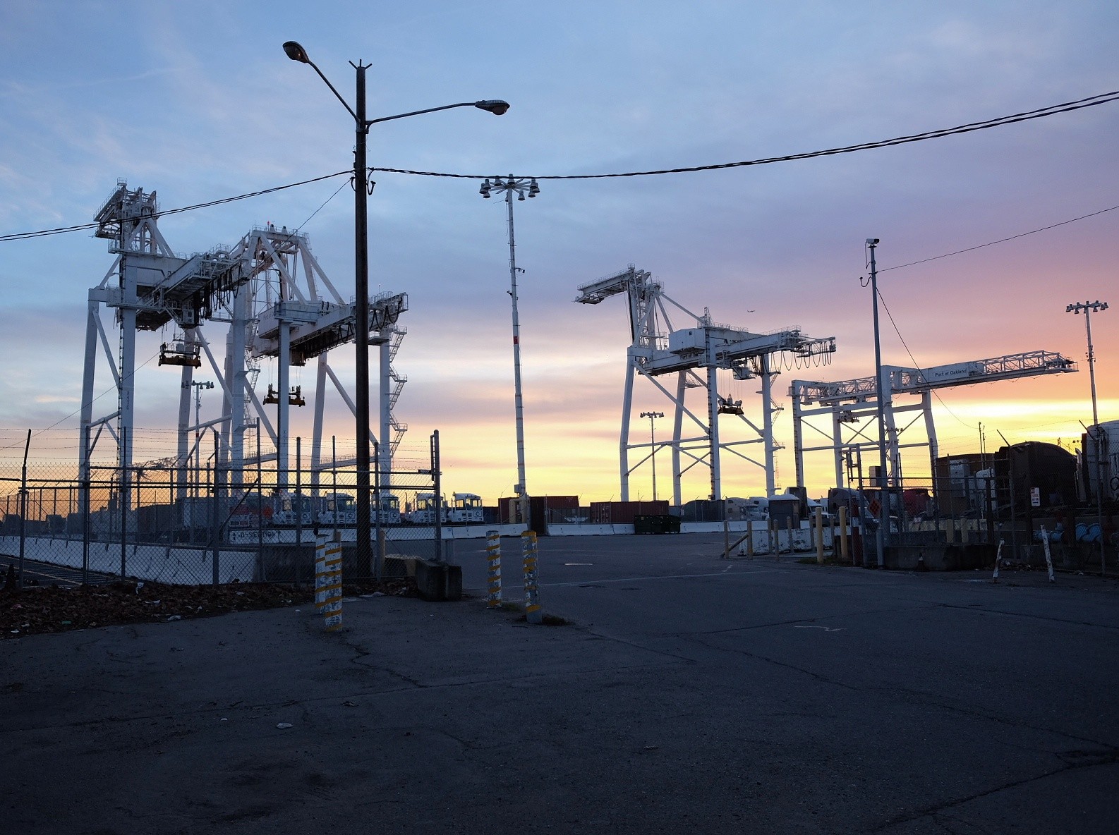 Current photograph of Oakland Waterfront Ballpark District at Howard Terminal in Oakland.