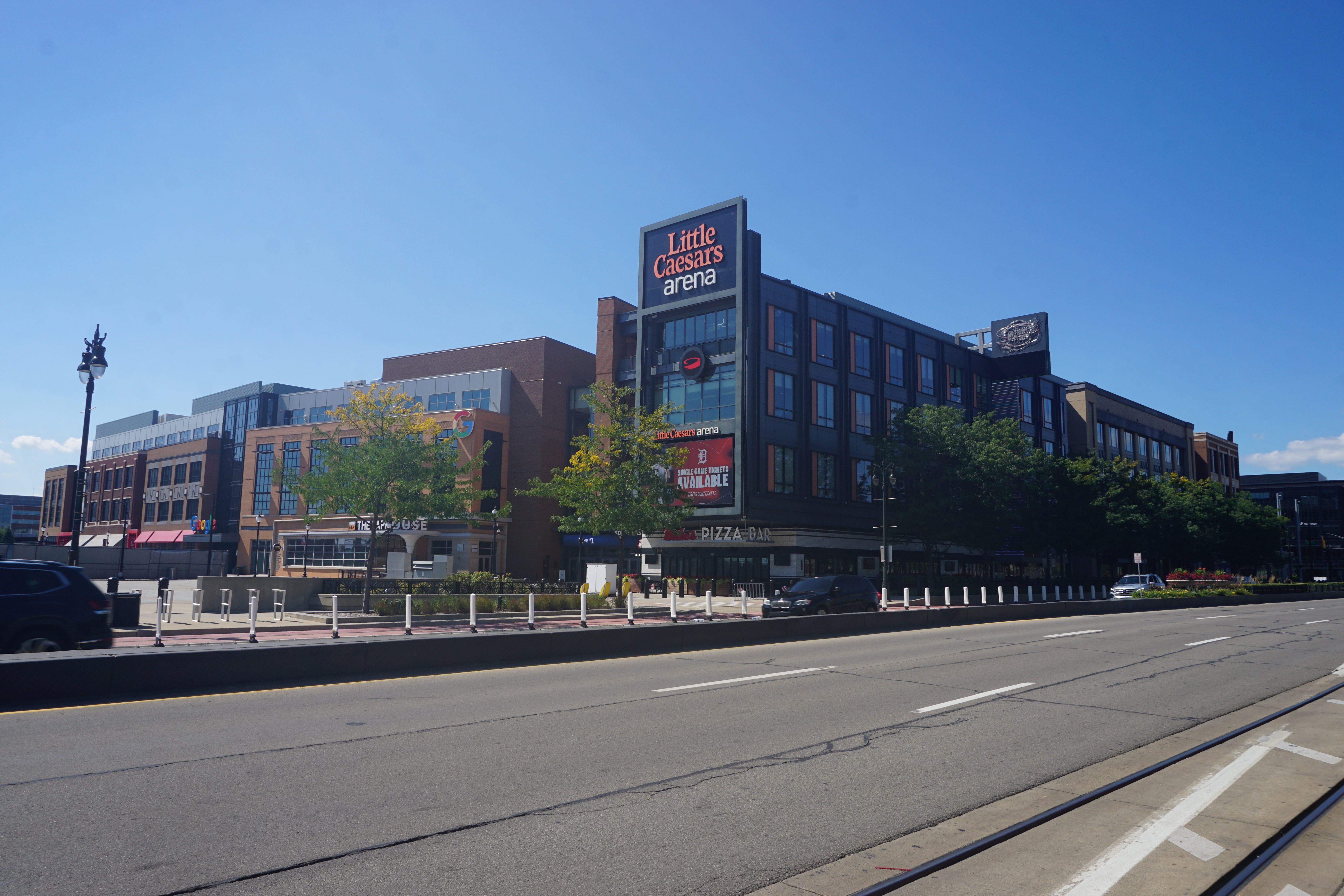 Current photograph of Little Caesars Arena and The District Detroit in Detroit.