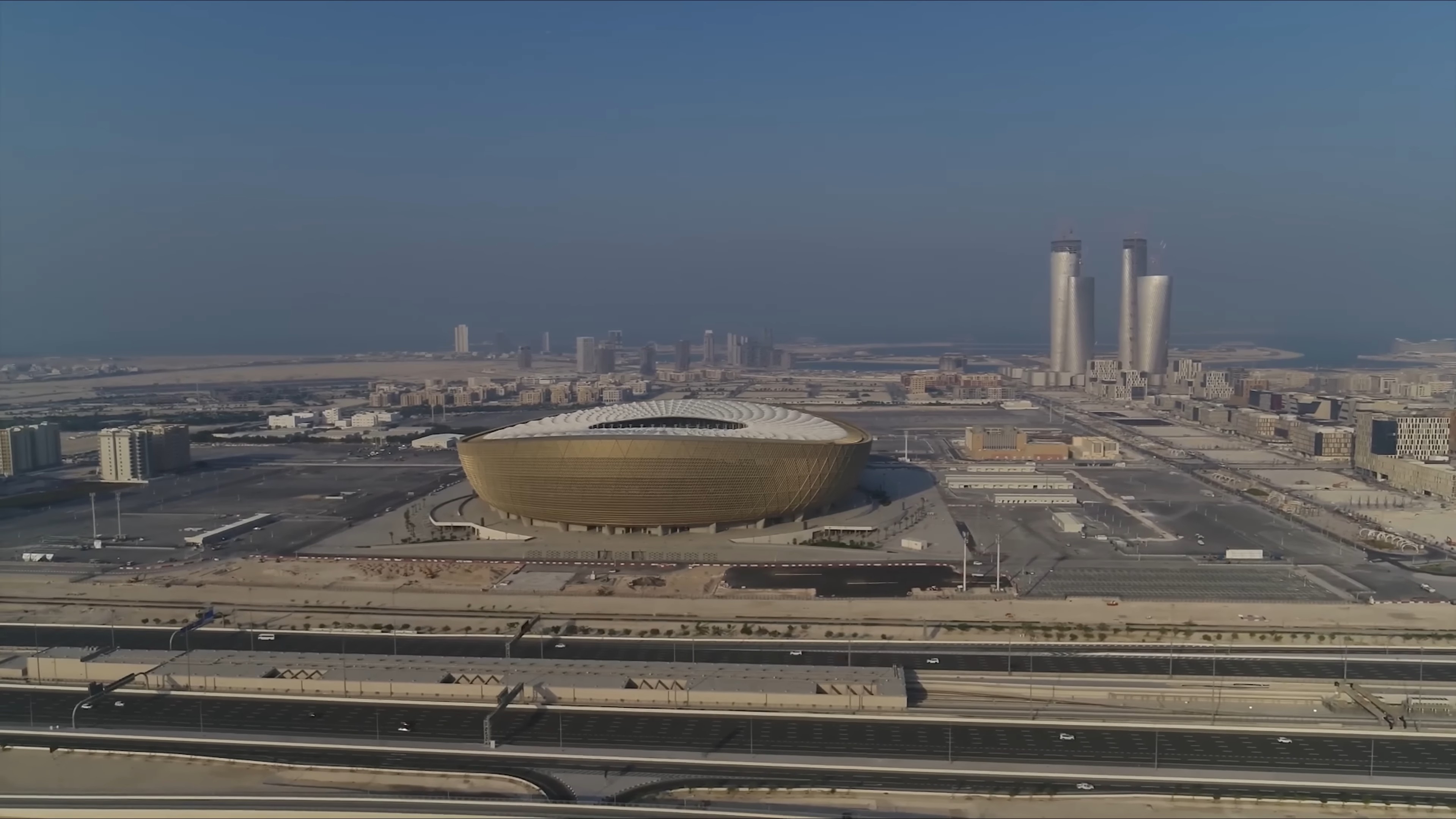Current photograph of Lusail Stadium in Lusail.