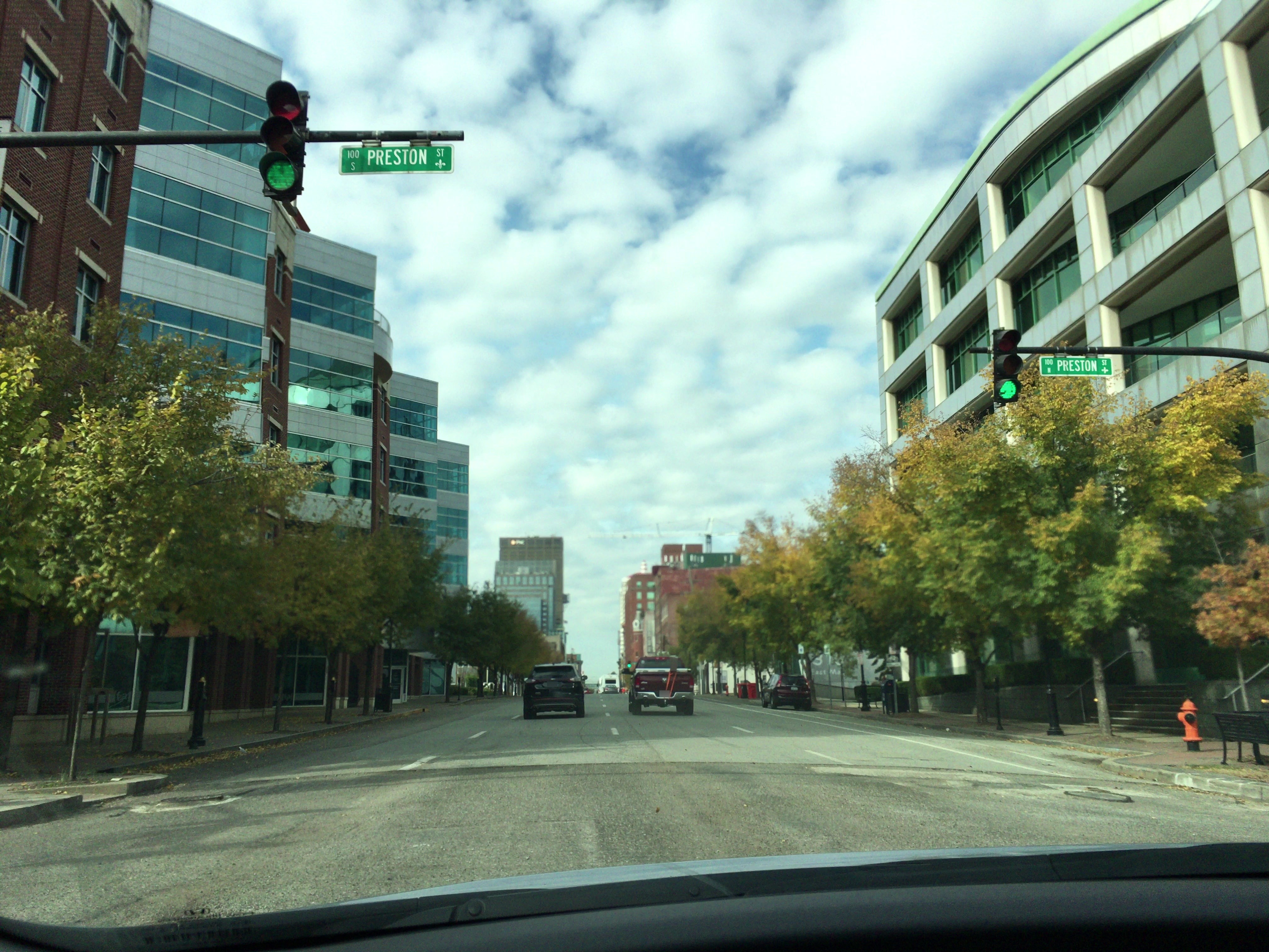 Street-level photograph of the current NuLu Crossing project site in Louisville.