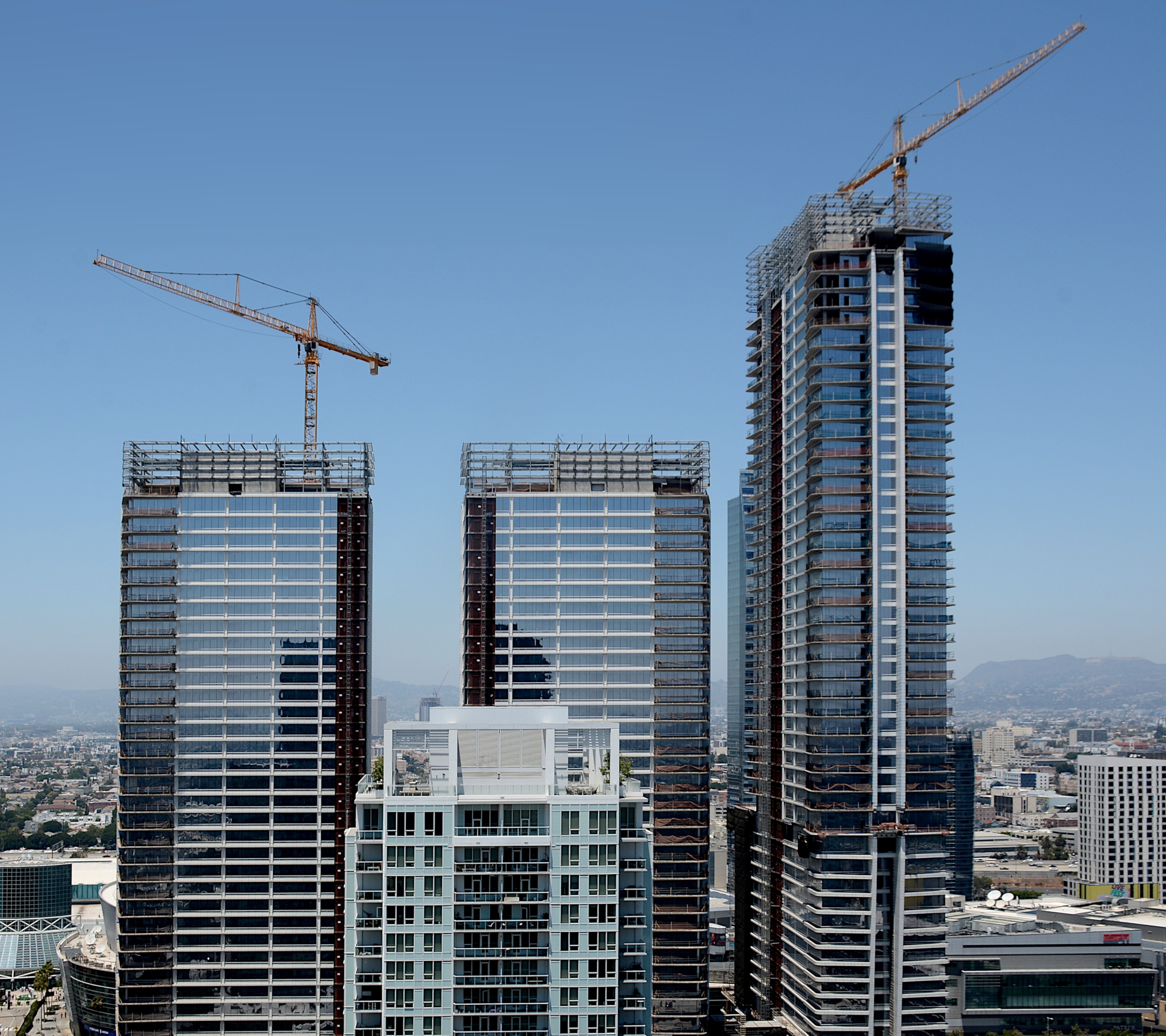 Current photograph of Oceanwide Plaza in Los Angeles.
