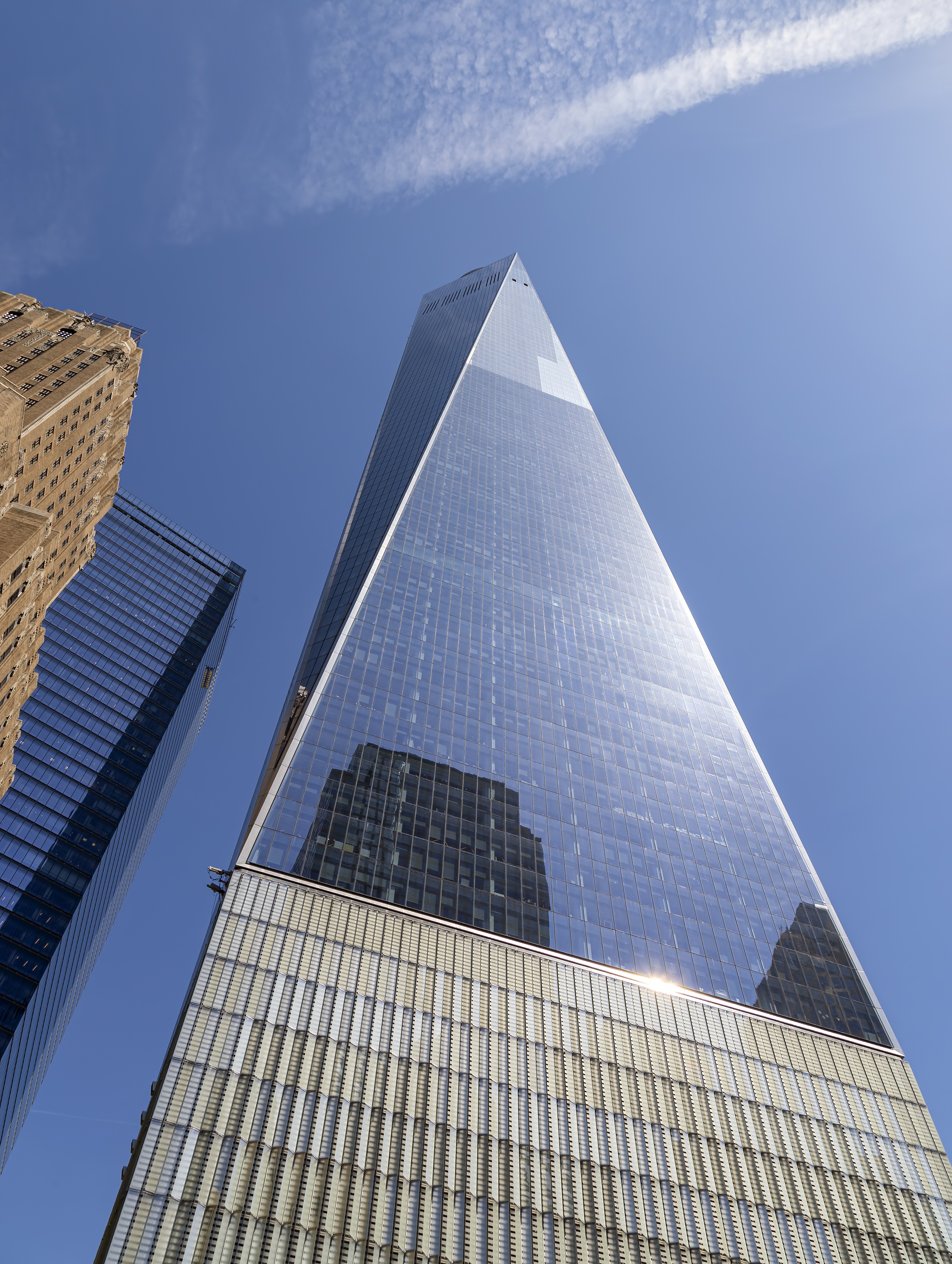 Current photograph of One World Trade Center (Freedom Tower) in New York.