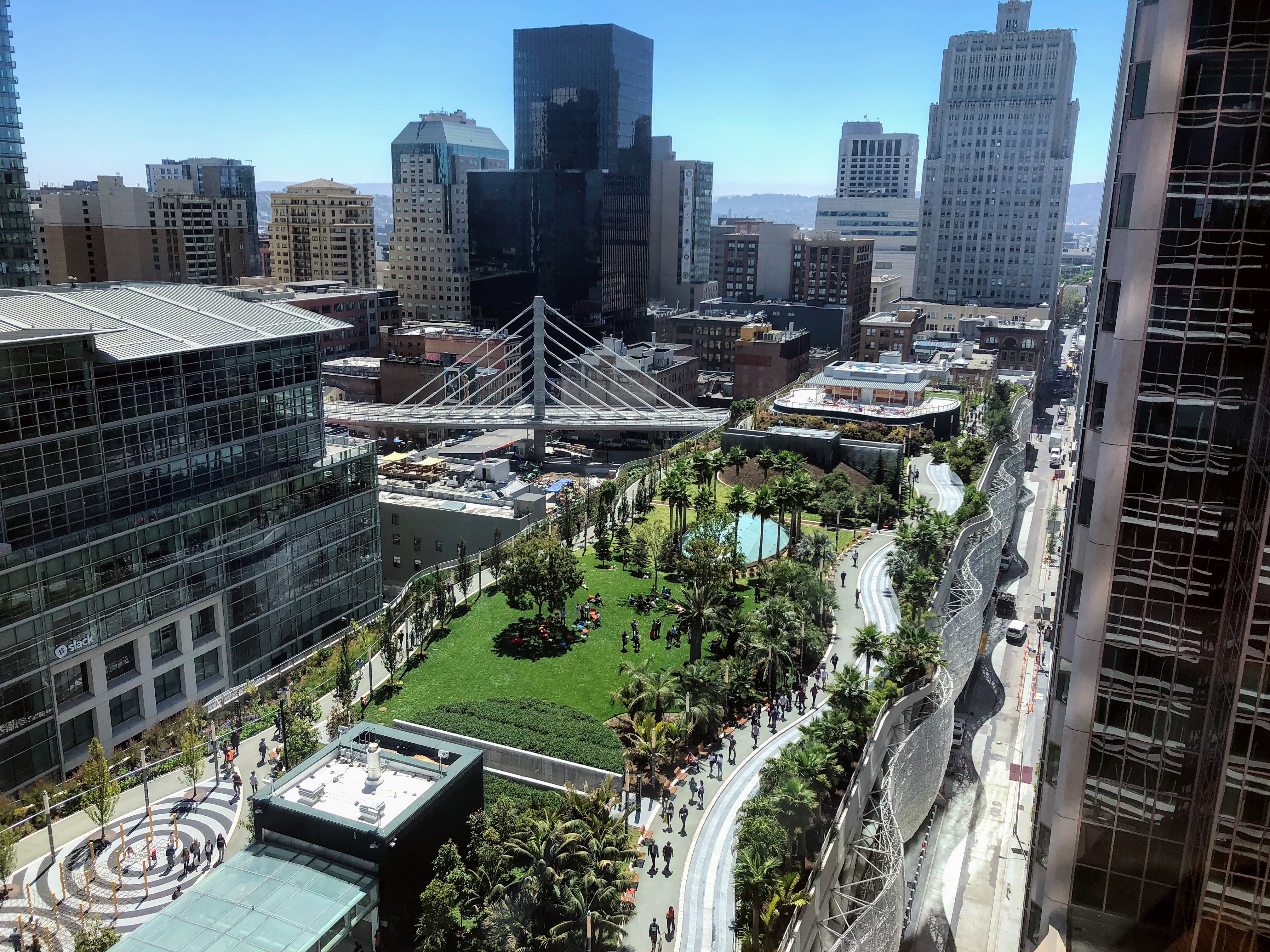 Current photograph of Salesforce Transit Center (Transbay Transit Center) in San Francisco.